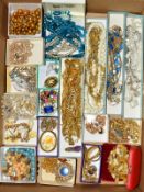 A SELECTION OF COSTUME JEWELLERY, to include necklaces, bracelets, many set with pastes, imitation