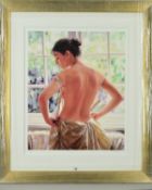 ROB HEFFERAN (BRITISH 1968) 'ELEGANCE I', a limited edition print 79/395 of a young woman framed