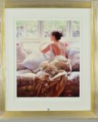 ROB HEFFERAN (BRITISH 1968) 'ELEGANCE II' a limited edition print 79/395 of a woman looking out of a