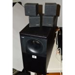 A BOSE ACOUSTIMASS 5 SERIES 2 SPEAKER SYSTEM, including Subwoofer, a pair of satelite speakers and