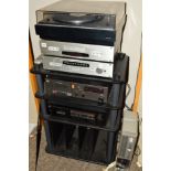 A ROKSAN KANDY MK3 AMPLIFIER AND CD PLAYER, (working), a NAD 6220 Cassette Deck (working), a Sony