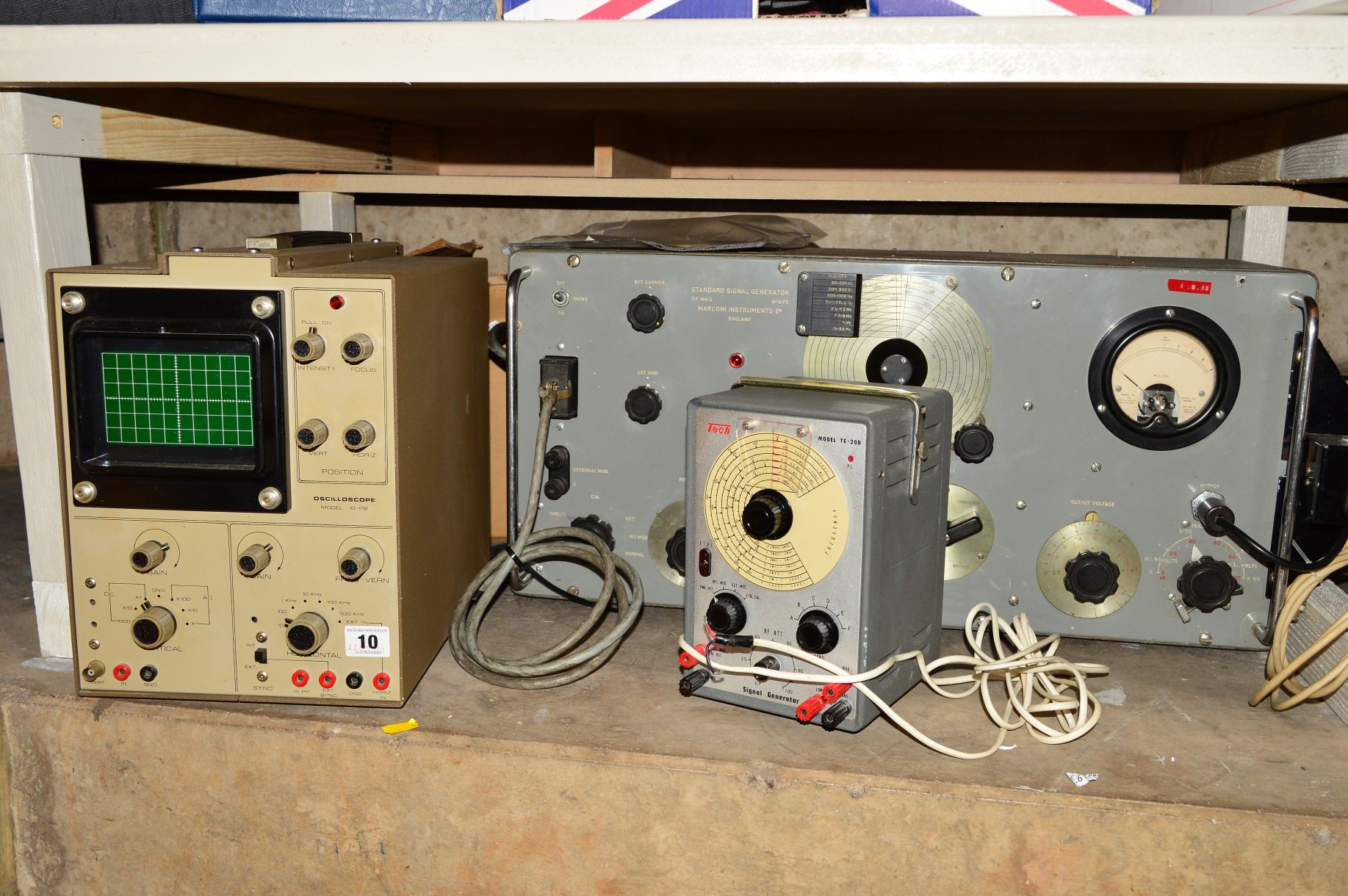 A MARCONI INSTRUMENTS TF144G MILITARY STANDARD SIGNAL GENERATOR, a Tech model TE-20D Signal