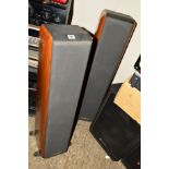 A PAIR OF SONUS FABER 'GRAND PIANO HOME' FLOOR STANDING HI-FI SPEAKERS, in walnut and black finish