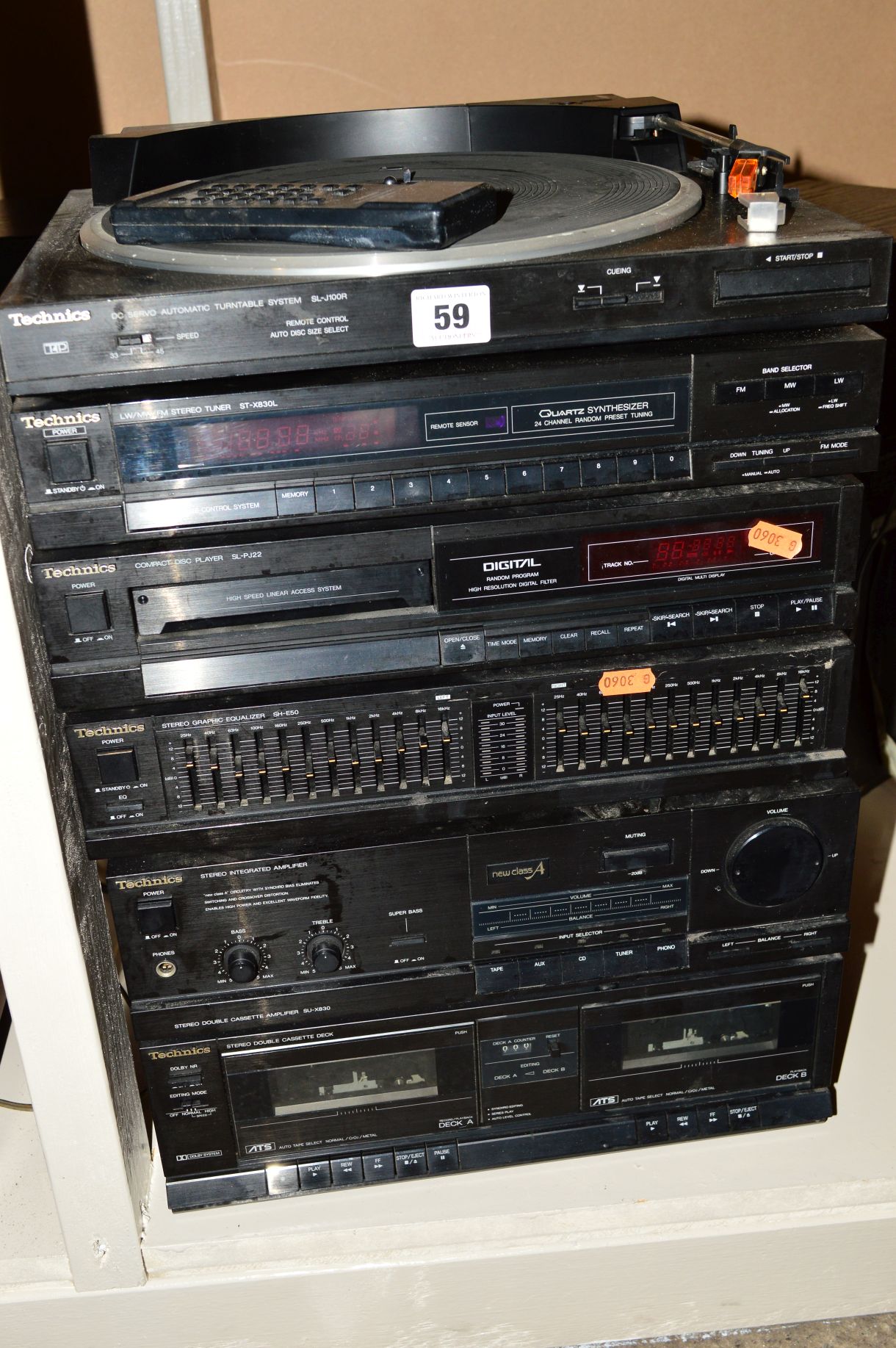 A TECHNICS COMPONENT HI-FI, including a SL-J100r Turntable, a ST-X830L Tuner, a SL-PJ22 CD Player, a