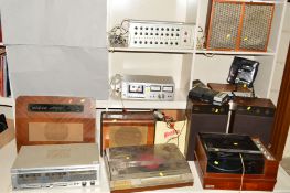 A QUANTITY OF VINTAGE AUDIO EQUIPMENT, including a Sharp Sc-700x Cassette Receiver, a Sharp SG-