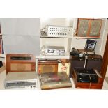 A QUANTITY OF VINTAGE AUDIO EQUIPMENT, including a Sharp Sc-700x Cassette Receiver, a Sharp SG-