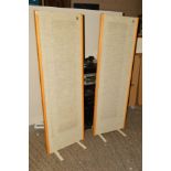 A PAIR OF VINTAGE MAGNAPLANAR MG3A FLAT PANEL HI-FI SPEAKERS, with external crossover boxes, in