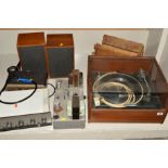 A LEAK STEREO 30 VINTAGE HI-FI AMPLIFIER, a Quad 22 Control Unit, a Garrard Turntable in a Teak