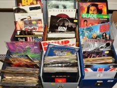 FIVE CASES OF SINGLES, PICTURE DISCS AND COLOURED VINYL, artists include Queen, Black Sabbath,