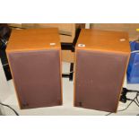 A PAIR OF VINTAGE RAM BOOKSHELF MONITOR SPEAKERS, with a pair of stands, working order