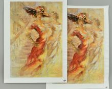 GARY BENFIELD (BRITISH 1965) 'ELEGANCE', two limited edition prints on canvas, 53 and 54/150 of a