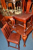 A VICTORIAN MAHOGANY WIND OUT DINING TABLE, with two additional leaves, approximate extended width