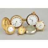 AN ASSORTED POCKET WATCH AND WATCH COLLECTION to include a gold plated Waltham full hunter and a