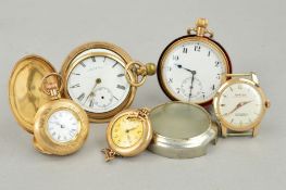 AN ASSORTED POCKET WATCH AND WATCH COLLECTION to include a gold plated Waltham full hunter and a