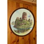 A ROYAL DOULTON CHARGER, 'Pembroke Castle' D6112, (glaze crazed), approximate diameter 34.5cm