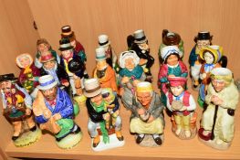 SEVEN FRANKLIN MINT CRIES OF LONDON TOBY JUGS, together with a set of twelve Wood & Sons 'The