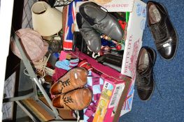 THREE BOXES OF SUNDRY ITEMS to include Aston Villa memorabilia, tub of keys, two wristwatches (