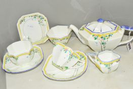 SHELLEY QUEEN ANNE TEA FOR TWO, 'Balloon Tree' pattern No 11624, Rd No 723404 (chip to inside teapot