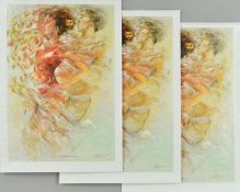 GARY BENFIELD (BRITISH 1965), artist proof 'Summer Romance', three prints on canvas 9, 17, and 24/