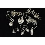 FIVE ITEMS OF BLOSSOM COPENHAGEN DANISH JEWELLERY to include a heart pendant, a spherical floral