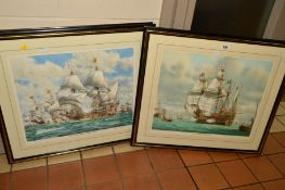 MARK R MYERS (BRITISH CONTEMPORARY), three maritime interest signed prints 'Nelson Rejoins The