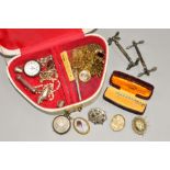 A SELECTION OF MAINLY LATE 19TH TO EARLY 20TH CENTURY ITEMS to include silver pocket watches, a