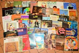 A BOX OF 33RPM LP RECORDS to include classical, musicals and French speaking lessons