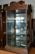 AN EDWARDIAN JEWELLERY DISPLAY CABINET with a mirrored back, approximate width 45cm x depth 45cm x