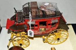 A FRANKLIN MINT PRECISION MODEL, 'Wells Fargo Overland Stagecoach', with luggage and rifles (