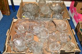 TWO BOXES OF PRESSED GLASSWARE