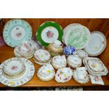 A QUANTITY OF ROYAL CROWN DERBY TEAWARES, PLATES etc, to include 'Devonshire', 'Derby Posies', '