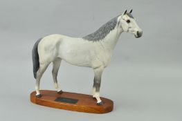 A BESWICK CONNOISSEUR HORSE, large 'Hunter' No 1734, grey, matt, on wooden plinth