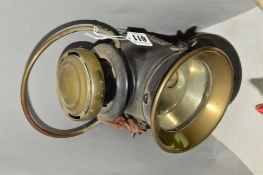 A LUCAS 'KING OF THE ROAD' PARAFFIN HEAD LAMP, No.720, height approximately 32cm including handle