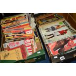 TWO BOXES OF BOXING MAGAZINES, together with two boxes of empty suspension files, ring binders,