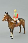 A BESWICK STANDING HORSE AND JOCKEY, No 1862, brown, (chip to Jockey's cap)