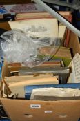 A BOX OF PHOTOGRAPHS AND EPHEMERA to include loose cigarette cards, photos of Dogs, scrap book etc