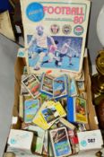 A QUANTITY OF TOP TRUMPS CARDS AND A PANINI'S FOOTBALL 80 STICKER BOOK to include 'British Soccer