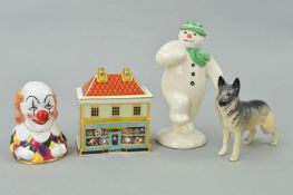 FOUR ORNAMENTS to include Royal Crown Derby paperweight 'The China Shop', Royal Doulton 'The