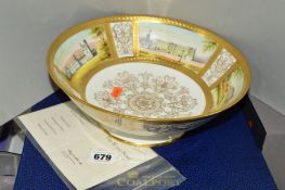A BOXED LIMITED EDITION COALPORT 'THE ROYAL BOWL', handpainted and signed by M.Harnett, bowl depicts