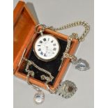 A SILVER CASED ENGLISH LEVER POCKET WATCH, Roman numerals and subsidiary seconds dial, dial 4.5cm,