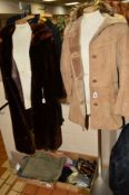 A LADIES SHEEPSKIN HOODED JACKET, size 12, a Canadian Fur Company Coat, a Ravenscroft & Willis Ltd