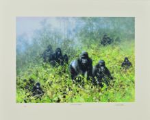 DAVID SHEPHERD (1931-2017) 'IN THE MISTS OF RWANDA', a limited edition print 6/250 of Gorillas,