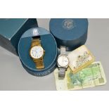 A SELECTION OF ITEMS to include a gentleman's Citizen Eco-drive wristwatch, gold plated with date
