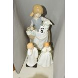 A LLADRO FIGURE GROUP, Girl with Lamb, No 4835, designed by Juan Huerta, approximate height 25cm,