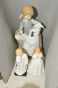 A LLADRO FIGURE GROUP, Girl with Lamb, No 4835, designed by Juan Huerta, approximate height 25cm,