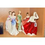 FIVE ROYAL DOULTON FIGURES 'Gail' HN 2937, 'Fair Lady' HN 2835, 'Lorna' HN 2311, 'Eleanor' HN