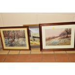 MICHAEL CRAWLEY (CONTEMPORARY), three watercolour paintings of countryside scenes, two are of