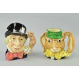 TWO ROYAL DOULTON CHARACTER JUGS, 'The March Hare' D6776 and 'Mad Hatter' D6598 (2)