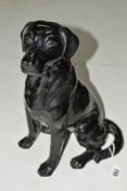 A BESWICK FIRESIDE MODEL OF A LABRADOR, No.2314, black, approximate height 33cm