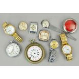 A SELECTION OF WATCHES to include two pocket watches, a pocket watch case, four wrist watches